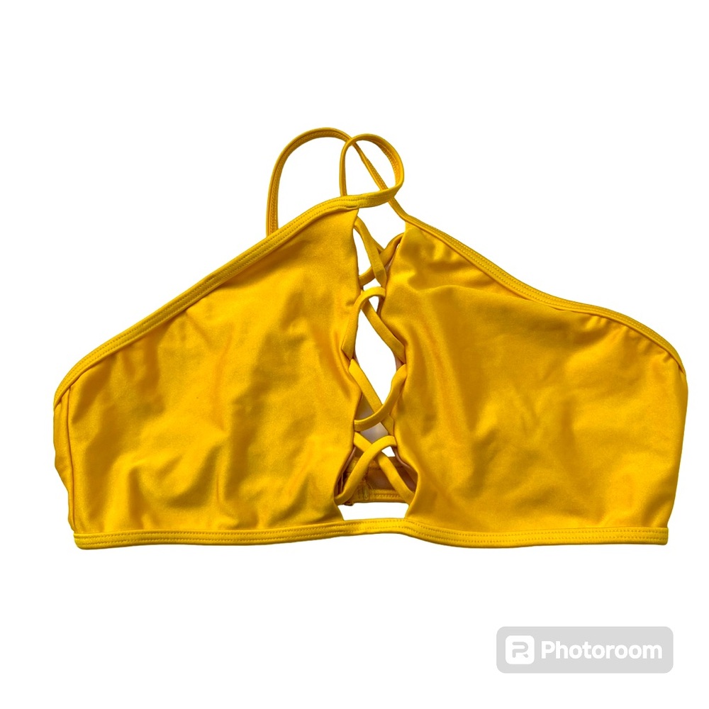 Frederick’s of Hollywood Bikini Top, Yellow, size Large